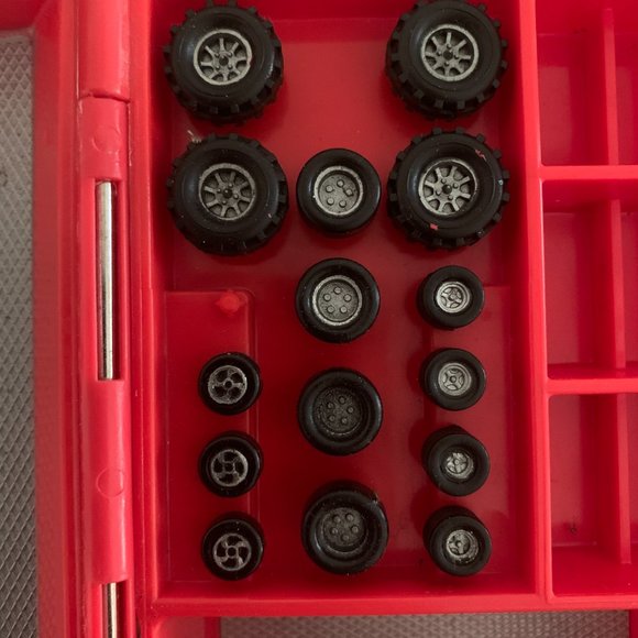 Vintage Micro Machines Toolbox with Mini Cars Motorcycle Airplane and Wheels - Picture 7 of 7